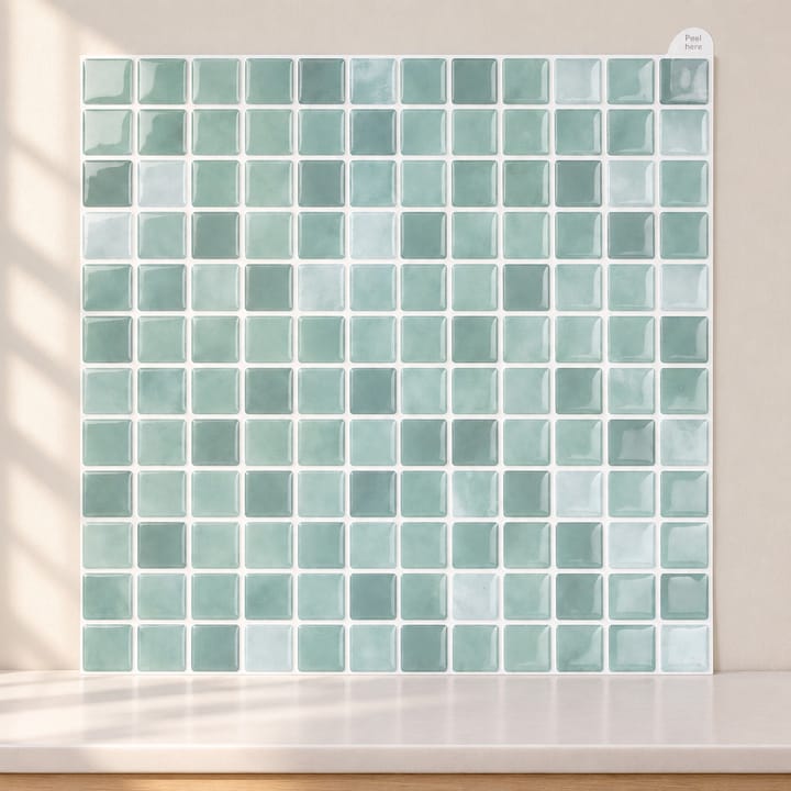Mosaic Self-Adhesive Backsplash Tile Sheet, Light green
