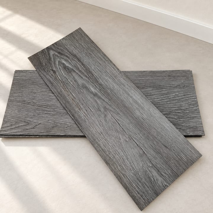 Self-Adhesive Wood Grain Vinyl Floor Tiles, Dark gray wood grain