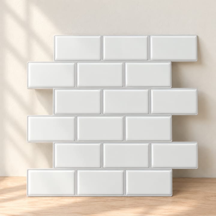 Subway Tile Peel and Stick Backsplash, White subway