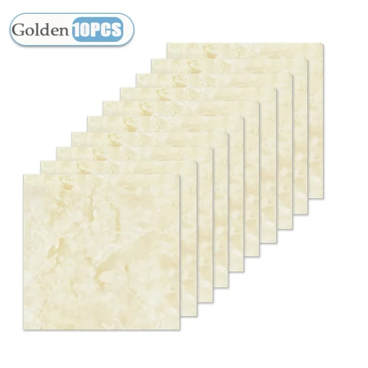 Marble Peel and Stick Tile Stickers, Golden marble, 10 sheets