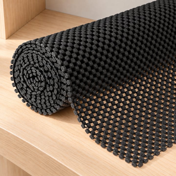 Black Grid Foam Shelf and Drawer Liner, Black