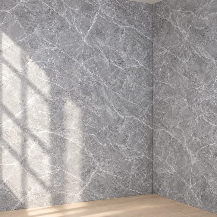 Marble Peel and Stick Wallpaper Roll, Dark gray marble