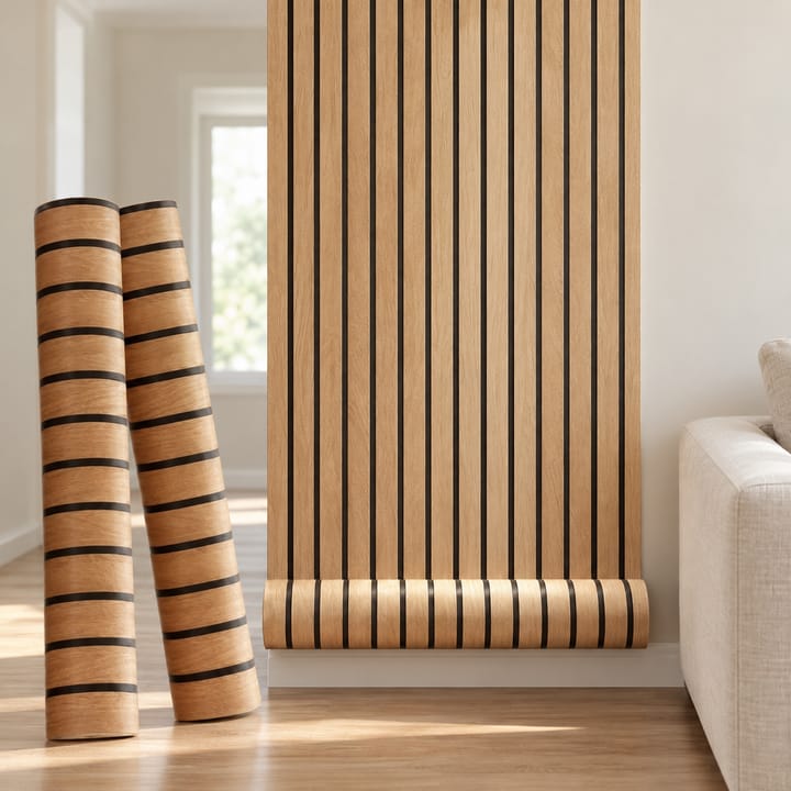 Wood Slat Grain Peel and Stick Wallpaper
