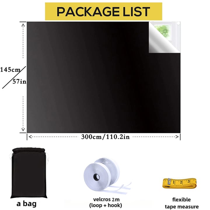 Blackout Window Cover Film, 57 x 110.2 in