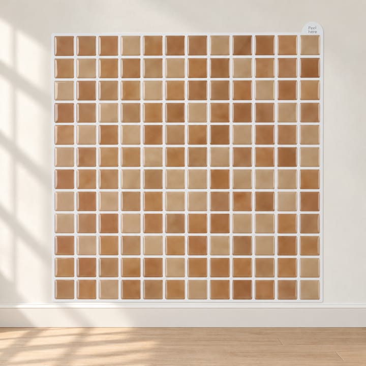 Mosaic Peel and Stick Tile Sheets, Brown mosaic