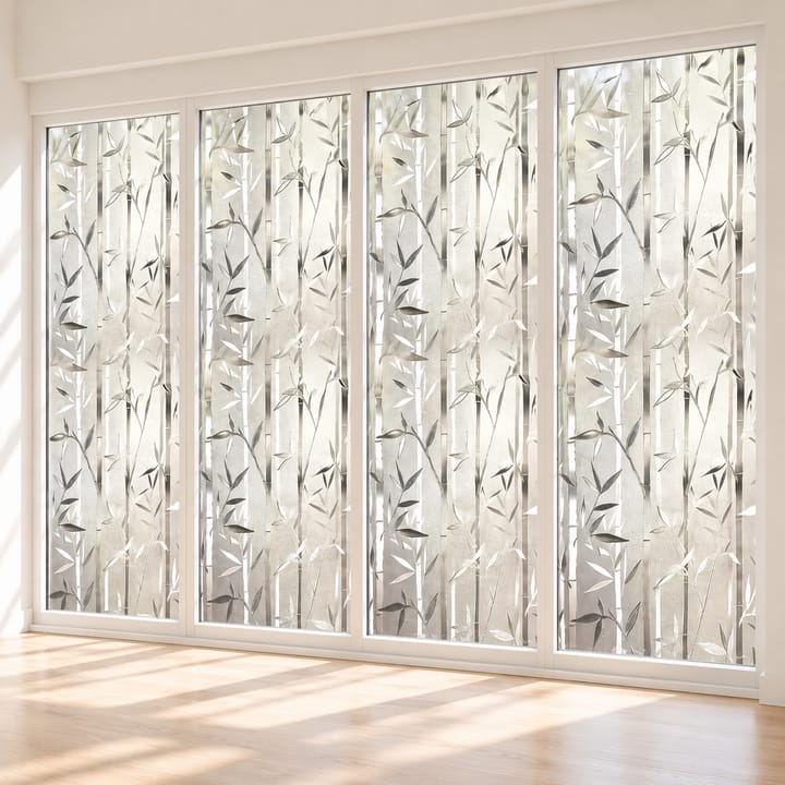 Beige Frosted Static Cling Privacy Window Film, Beige