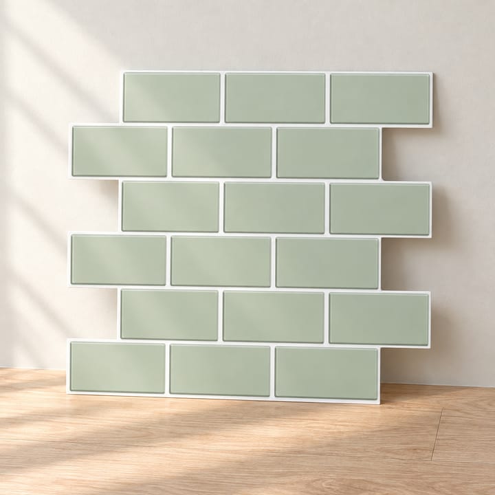 Subway Tile Peel and Stick Backsplash, Sage green subway