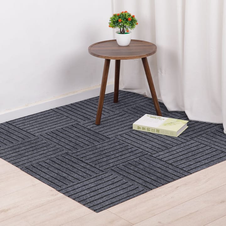 Quiet Grip Carpet Floor Squares, Light gray, B pattern