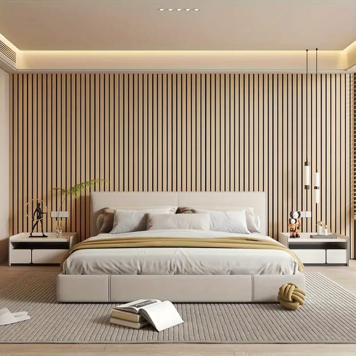 Wood Grain Peel and Stick Slat Wall Panels