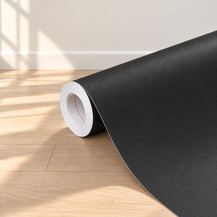 Smooth Matte Vinyl Wallpaper Roll, Black