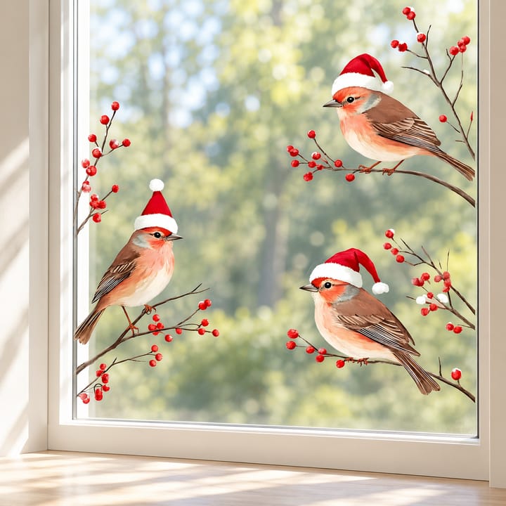 Christmas Bird Window Clings