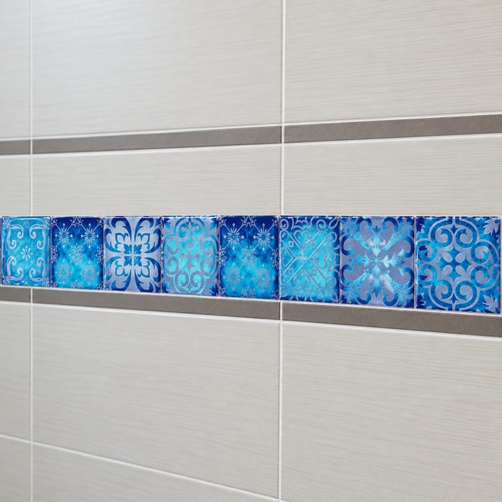 Dream Blue Floral Tile Stickers