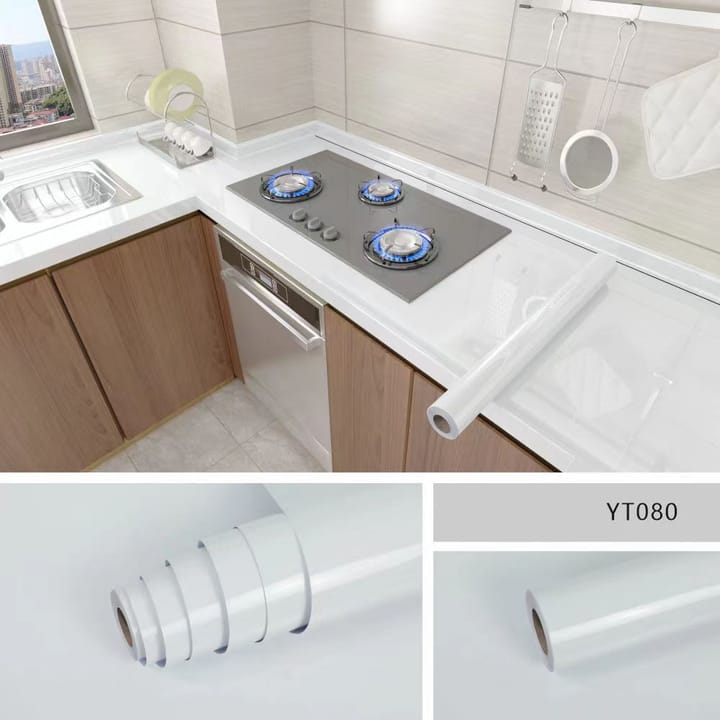 Marble Pattern Self-Adhesive Contact Paper, Glossy white marble
