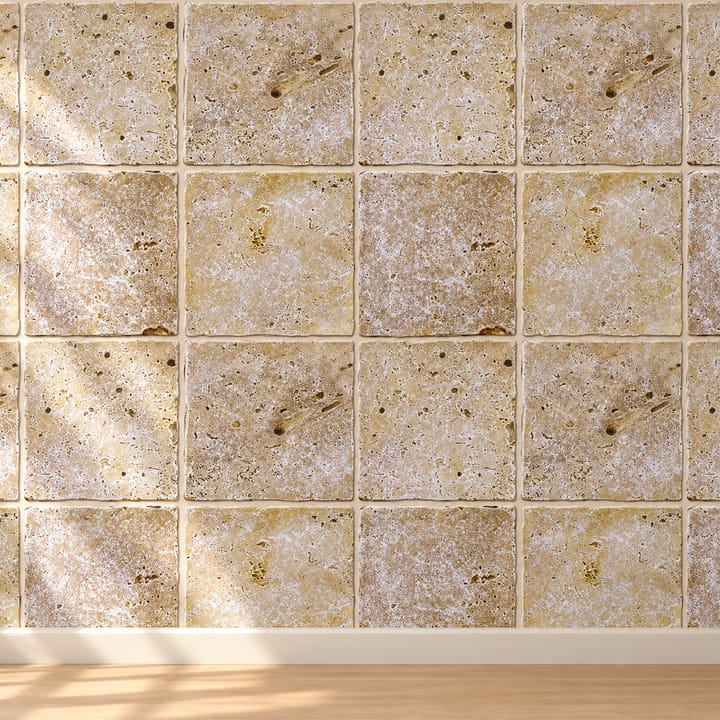 Stone and Pebble Peel and Stick Tile, Beige travertine