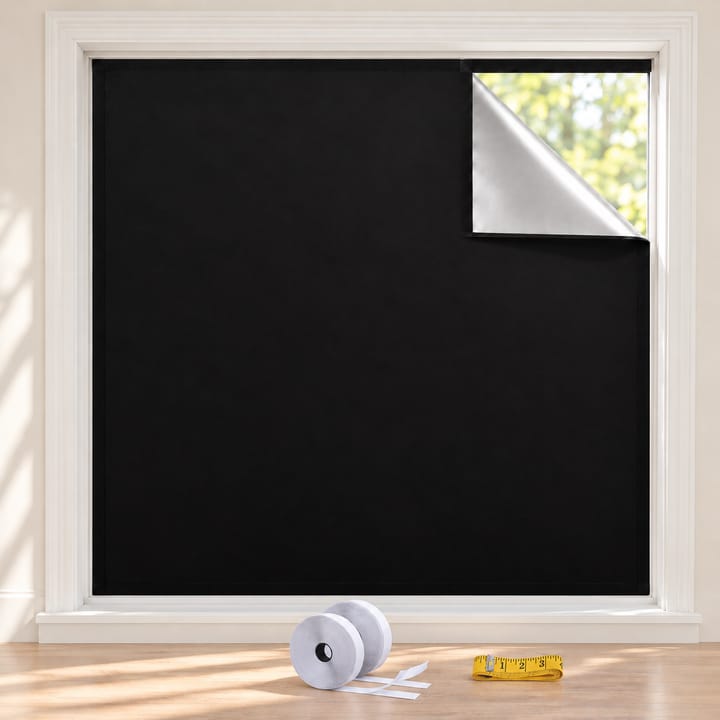 Blackout Window Cover with Velcro Strips, 57 x 157.4 in