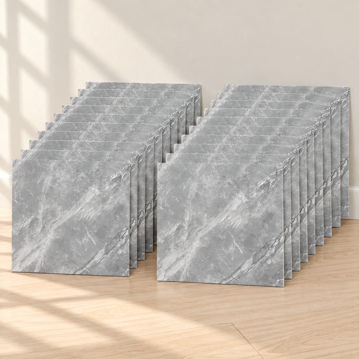 Marble Peel and Stick Tile Stickers, Gray marble, 20 sheets