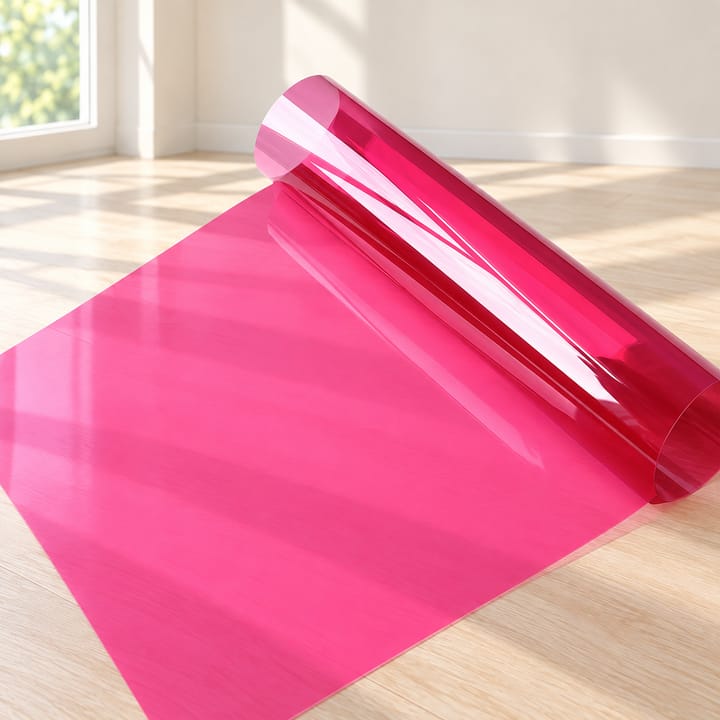 Colorful Stained Glass Window Cling Roll, Pink