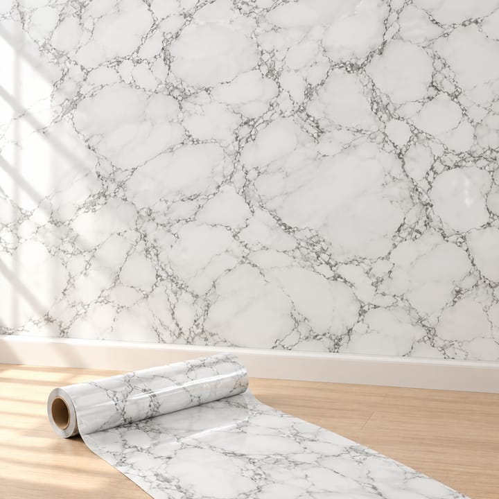 Marble Peel and Stick Backsplash Paper, Cream marble