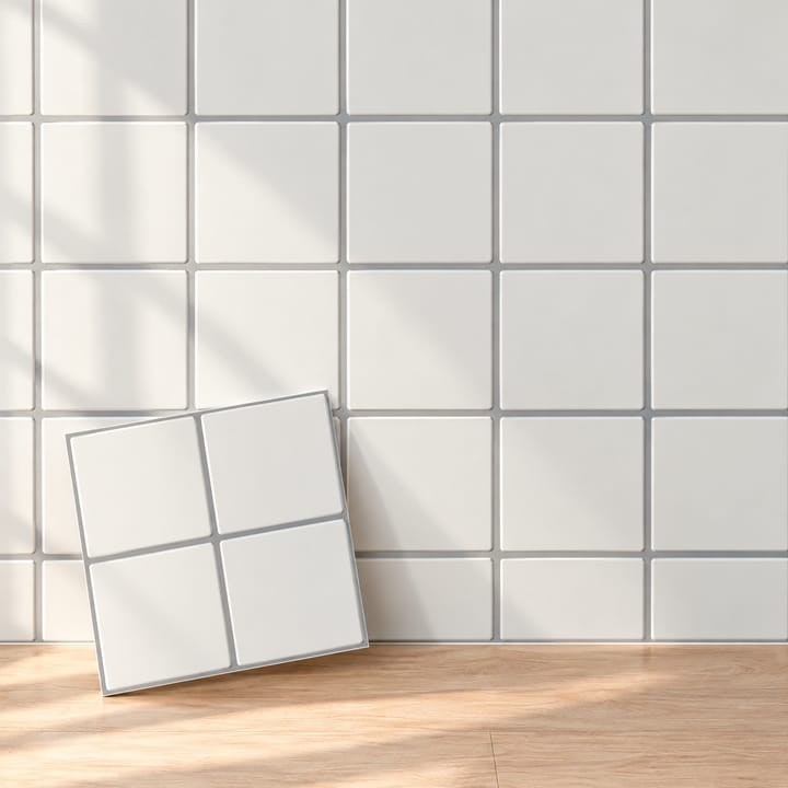 Subway Tile Peel and Stick Backsplash, White square grid