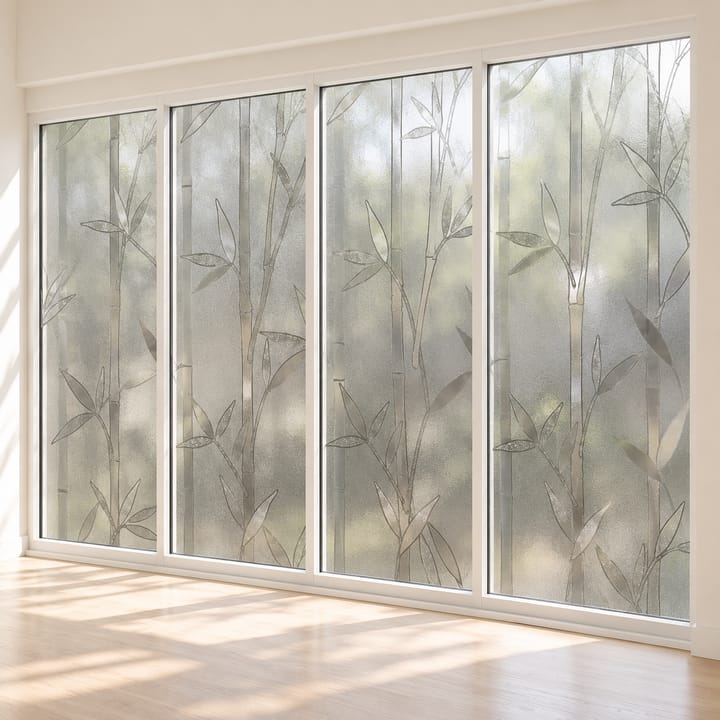 Beige Frosted Static Cling Privacy Window Film
