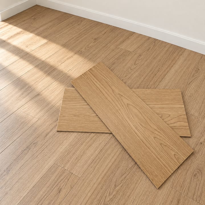 Self-Adhesive Wood Grain Vinyl Floor Tiles, Light brown wood grain
